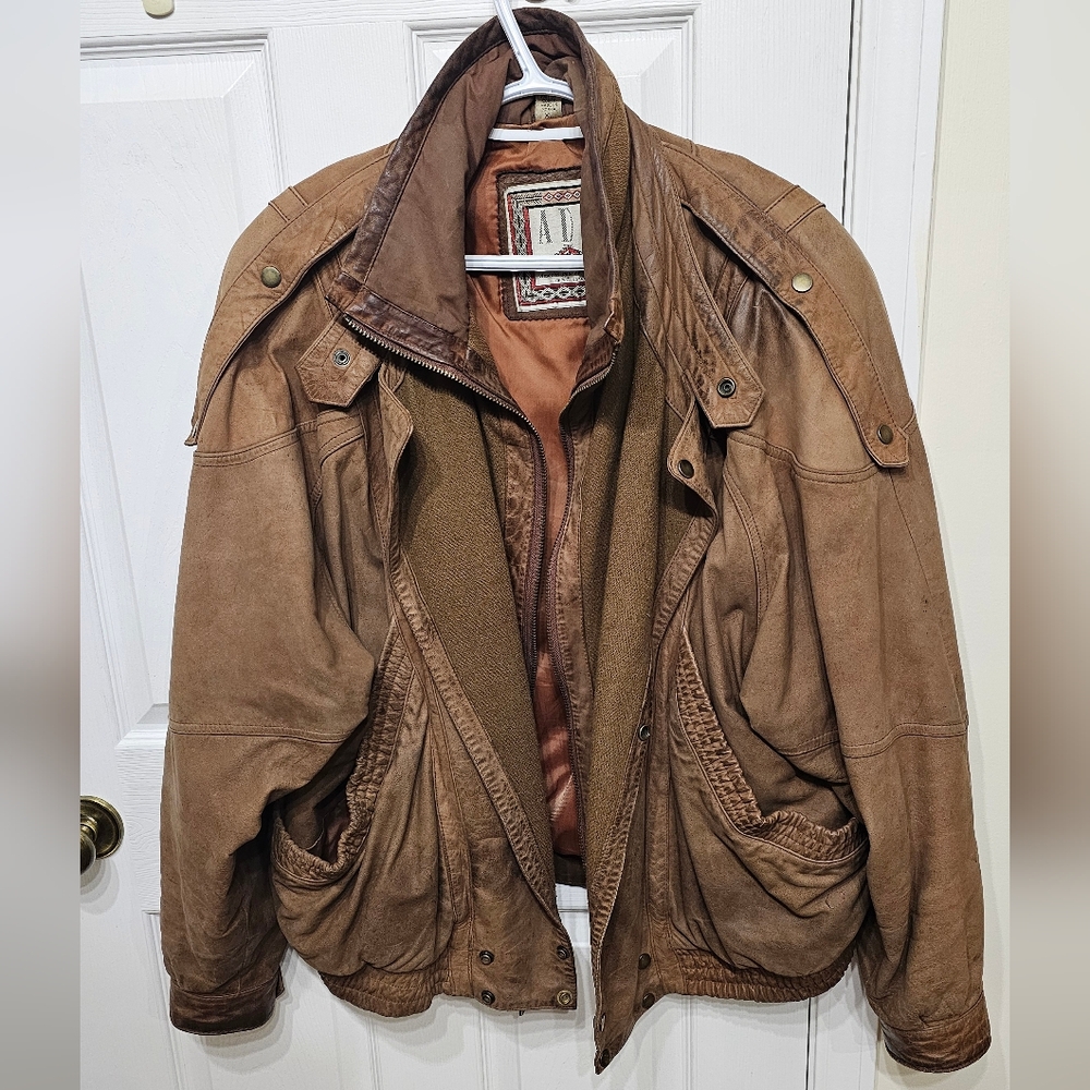 ADA Men's Vintage Leather Bomber